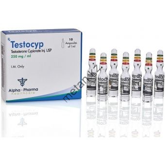 Тестостерон ципионат (TestoCyp) Alpha Pharma 10 ампул по 1мл (1амп 250 мг) - Казахстан